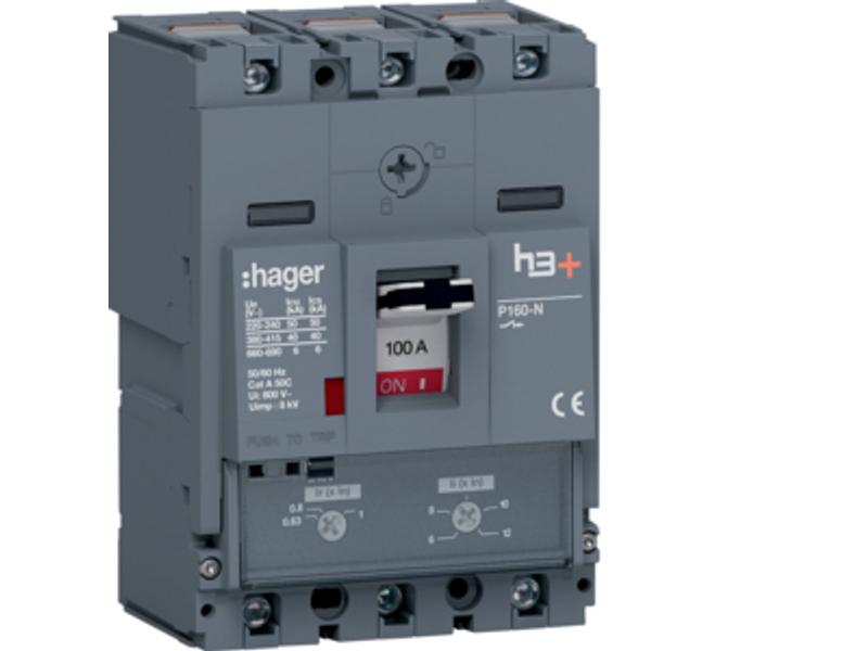 Wyłącznik mocy 3P 100A 40kA h3+ P160 TM HNS100DC HAGER-0