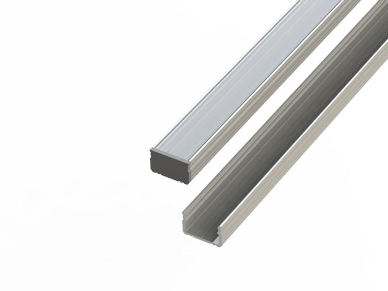 Profil aluminiowy do taśm LED 2000 mm prosty nawierzchniowy srebrny z kloszem mlecznym 478566 LEDIN
