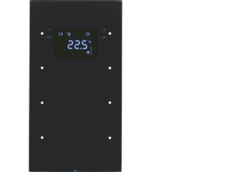 BERKER R.3 Sensor dotykowy potrójny z regulacją temperatury szkło czarny 75643055 HAGER