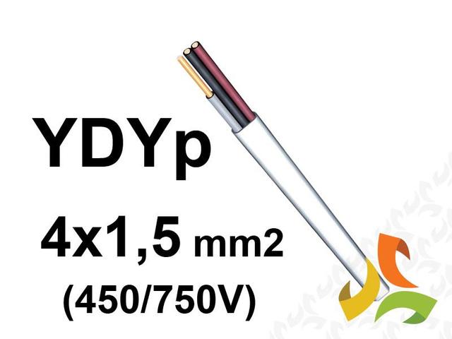 Przewód YDYpżo 4x1,5 mm2 (450/750V) instalacyjny płaski (krążki 100m) G-106475 TELEFONIKA