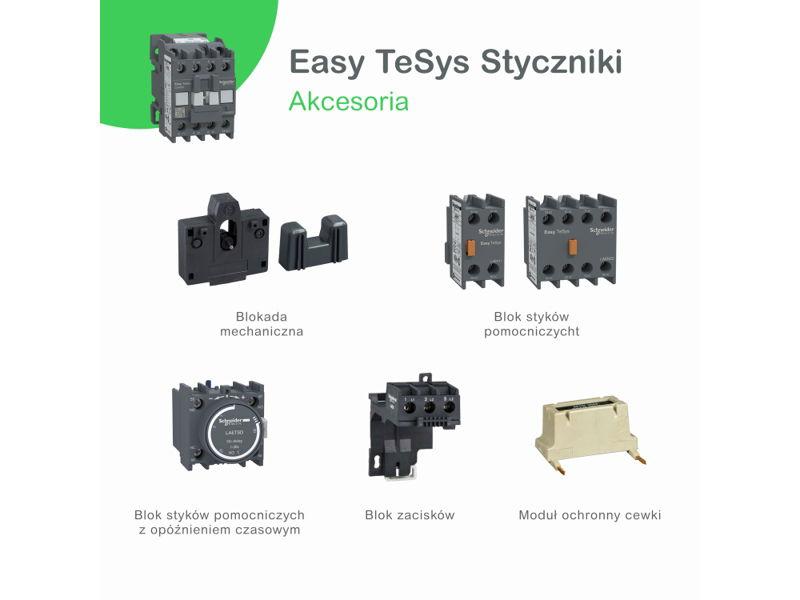 Stycznik mocy 24V DC 3P 1NC 18A AC3 7,5kW przemysłowy Easy TeSys Control LC1E1801BD SCHNEIDER ELECTRIC-2