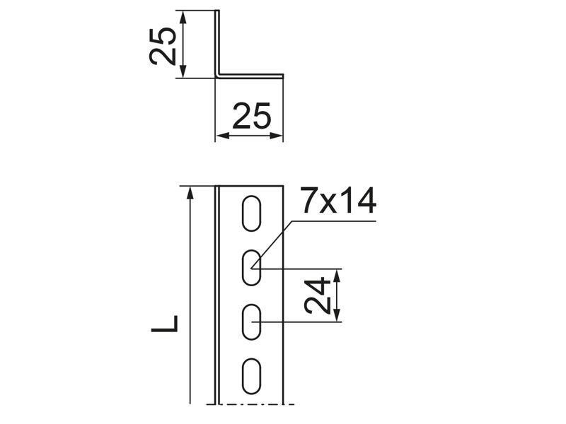 Kątownik KTC25H25/2 grubość blachy 2,0mm 620320 BAKS-1