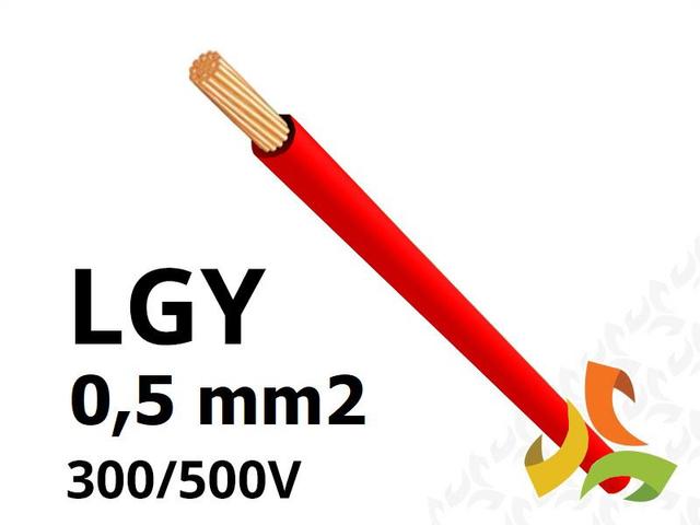 Przewód LGY 0,5 mm2 czerwony (300/500V) jednożyłowy linka H05V-K (krążki 100m) 5907702813349 ELEKTROKABEL