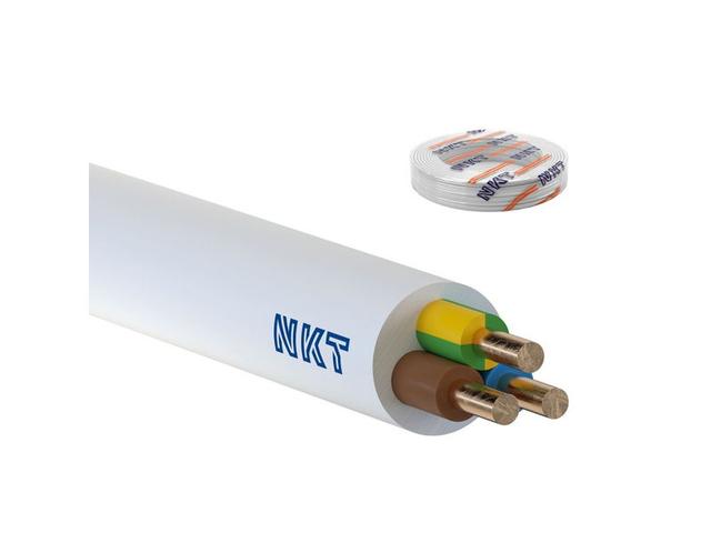 Przewód YDY 3x4 mm2 (450/750V) instalacyjny okrągły biały NYM-O (krążki 100m) 172171008C0100 NKT