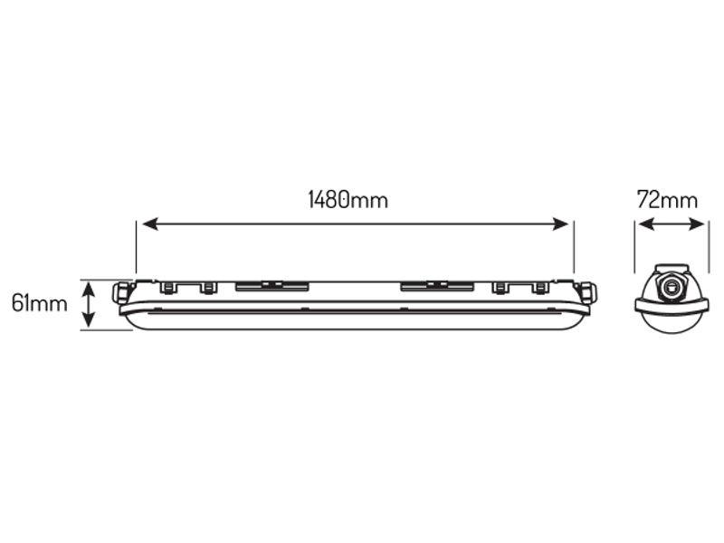 Oprawa hermetyczna LED 1500mm LINKER tri-proof 80W 150lm/W 4000K PRIME 201057 LED LINE-1