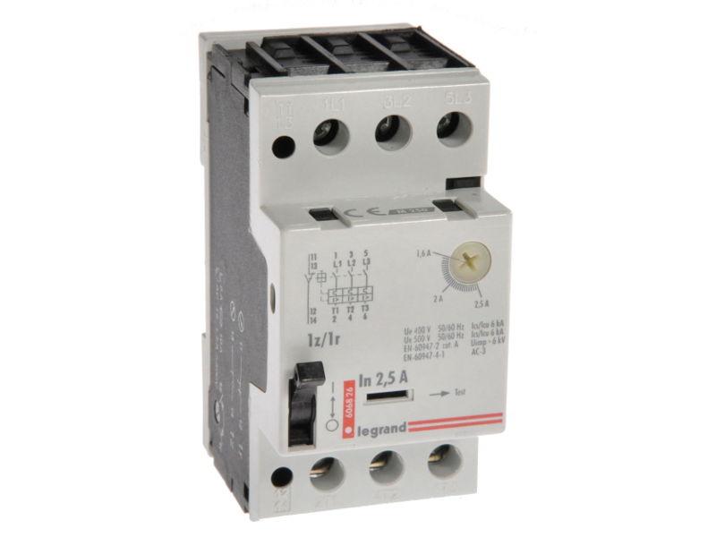 Wyłącznik silnikowy 3-fazowy 3P 1,6-2,5A 0,8kW M250 1Z/1R 606826 LEGRAND