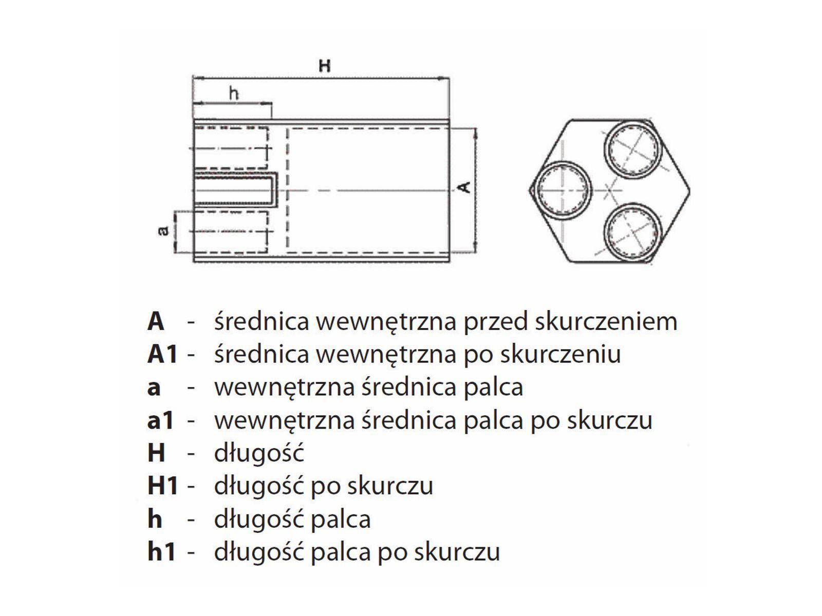 Palczatka termokurczliwa AKR 4 czerwona TKP3K135566428D1 RADPOL-0