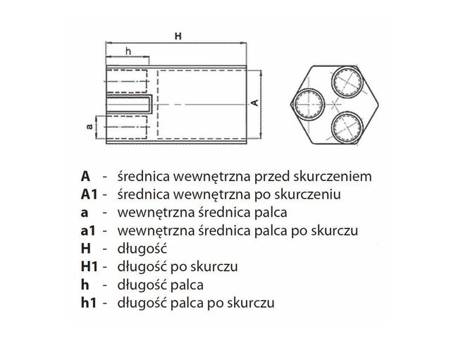 Palczatka termokurczliwa AKR 4 czerwona TKP3K135566428D1 RADPOL