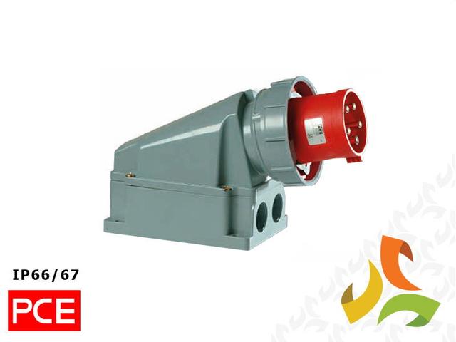 Wtyczka izolacyjna odbiornikowa 63A/4p/400V wtyk siłowy kątowy IP66/67 534-6 PCE