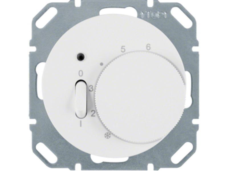 BERKER R.1/R.3 Regulator temperatury pomieszczenia ze stykiem zwiernym biały połysk 20302089 HAGER-0