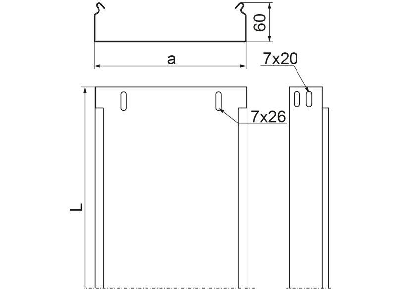 Korytko KBL200H60/3 grubość blachy 0,7mm 162020 BAKS-1