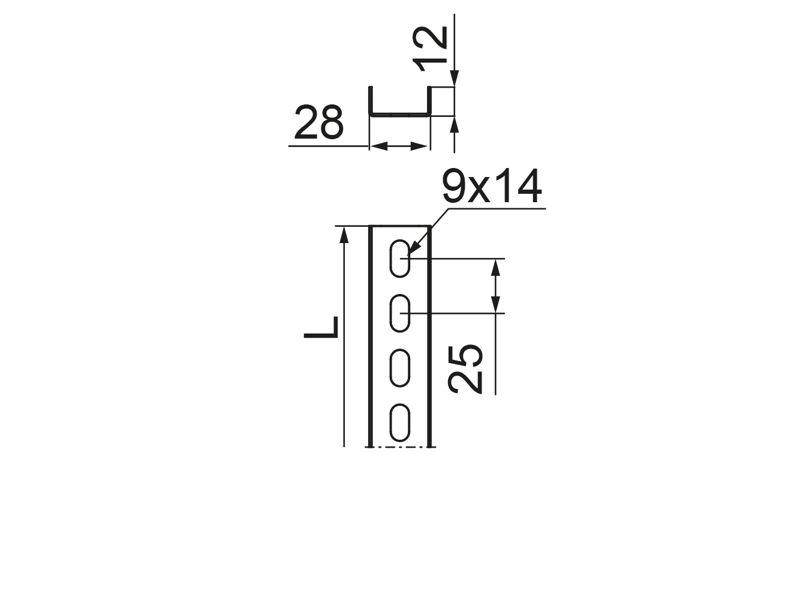 Ceownik CD28H12/2 grubość blachy 1,2mm 611320 BAKS-1