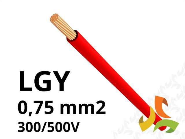 Przewód LGY 0,75 mm2 czerwony (300/500V) jednożyłowy linka H05V-K (krążki 100m) 29101 HELUKABEL