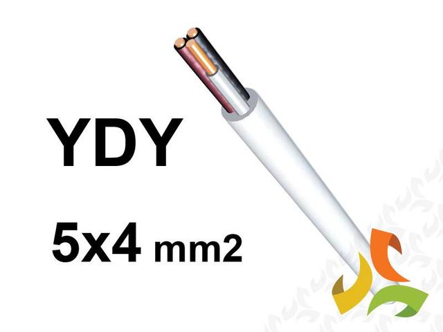 Przewód YDYżo 5x4 mm2 (450/750V) instalacyjny okrągły biały NYM-J (bębnowy) G-100437/B TELEFONIKA