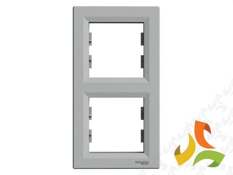 ASFORA Ramka 2 podwójna pionowa aluminium EPH5810261 SCHNEIDER ELECTRIC-1