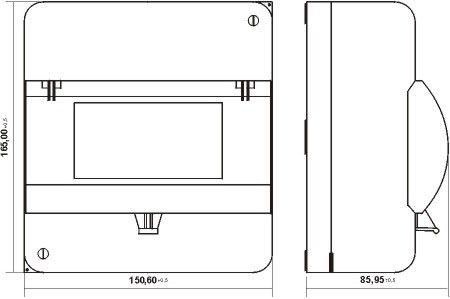 Rozdzielnica natynkowa 8 modułowa 1x8 drzwi transparentne z uziemieniem IP30 OB-8ZZK KARLIK-3