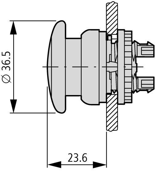 Przycisk grzybkowy M22-DP-G-X1,zielony,z opisem, 216722 EATON-MOELLER-2