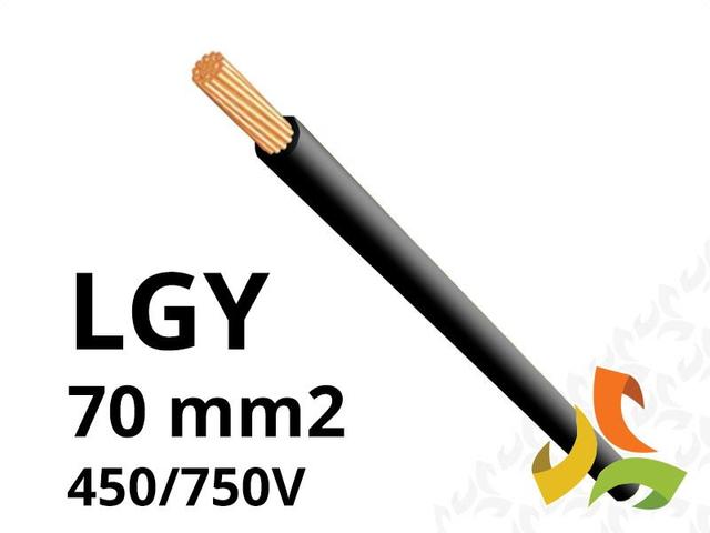 Przewód LGY 70 mm2 czarny (450/750V) jednożyłowy linka H07V-K (bębnowy) PC0201910 EKSA