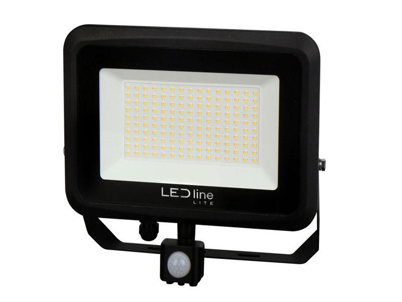 Naświetlacz LED LITE PHOTON z czujnikiem ruchu 100W 10000lm 100lm/W 4000K czarny 203747 LED LINE-0