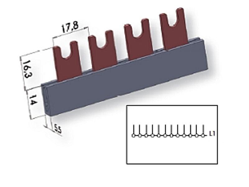 Izolowana szyna zbiorcza IZ16/1F/54 002921092 ETI