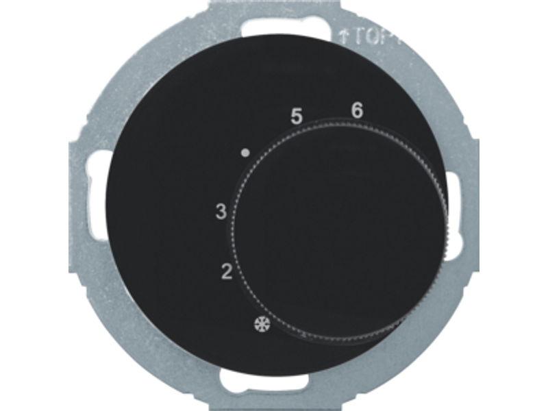 BERKER R.classic/1930/Glas Regulator temperatury pomieszczenia ze stykiem zmiennym i elementem centralnym czarny 20262035 HAGER-0