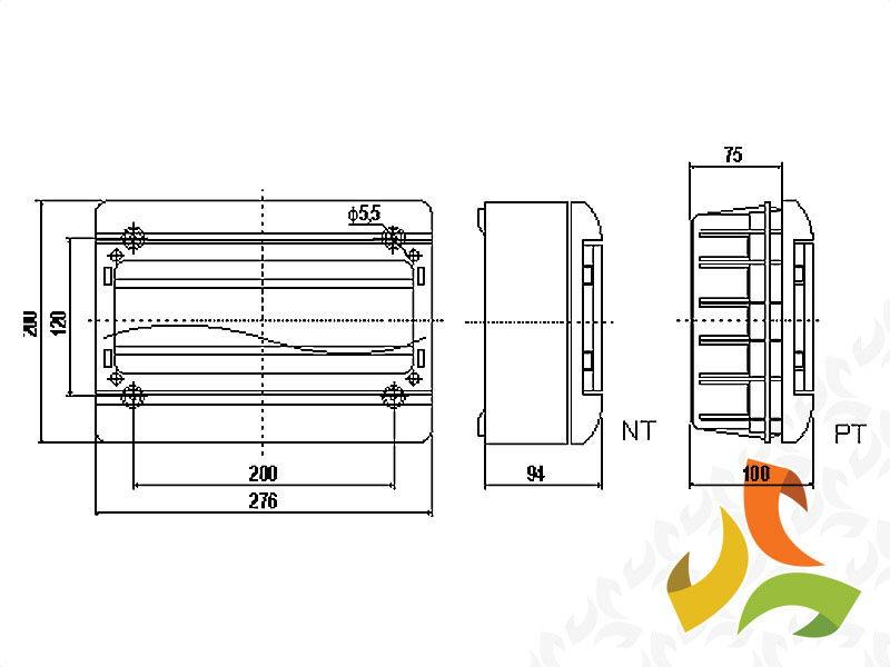 Rozdzielnica natynkowa 13 modułowa 1x13M drzwi transparentne IP55 NT13 6663-213 TAREL-3