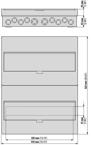 Rozdzielnica natynkowa 36 modułowa 2x18 drzwi metal IP40 BC-O-2/36-ECO 280350 EATON-3