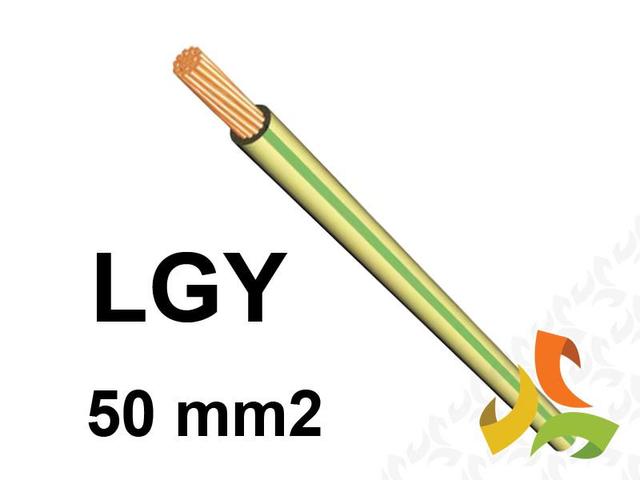 Przewód LGY 50 mm2 czarny (450/750V) jednożyłowy linka H07V-K (krążki 100m) EKS000104 EKSA