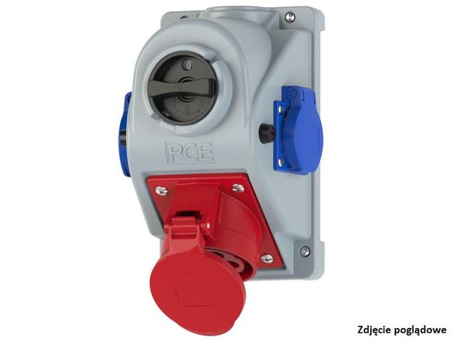 Zestaw 32A 400V 3P+Z+N gniazdo 2x230V wyłącznik 0-1 COMBOPOL IP44 96062542w PCE