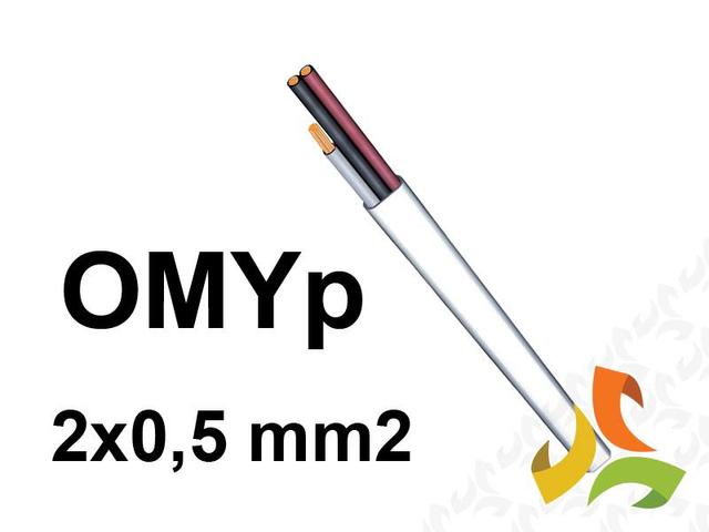 Przewód OMYp 2x0,5 mm2 (300/300V) płaski mieszkaniowy biały H03VVH2-F (krążki 100m) 5907702810720 ELEKTROKABEL