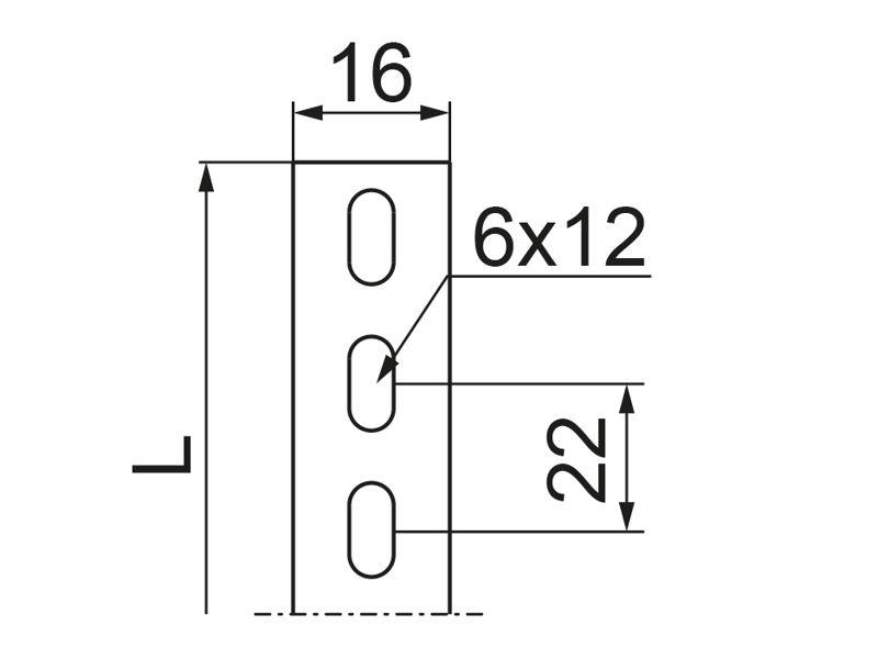 Płaskownik PLC25/2 perforowany gr. blachy 2,0mm 640520 BAKS-1