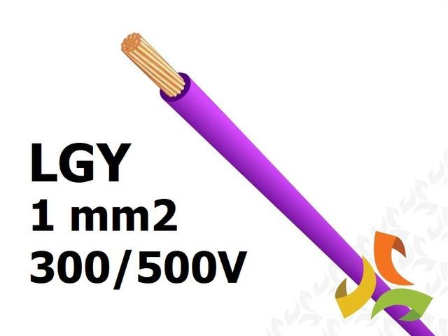 Przewód LGY 1,0 mm2 fioletowy (300/500V) jednożyłowy linka H05V-K (krążki 100m) 5907702813653 ELEKTROKABEL