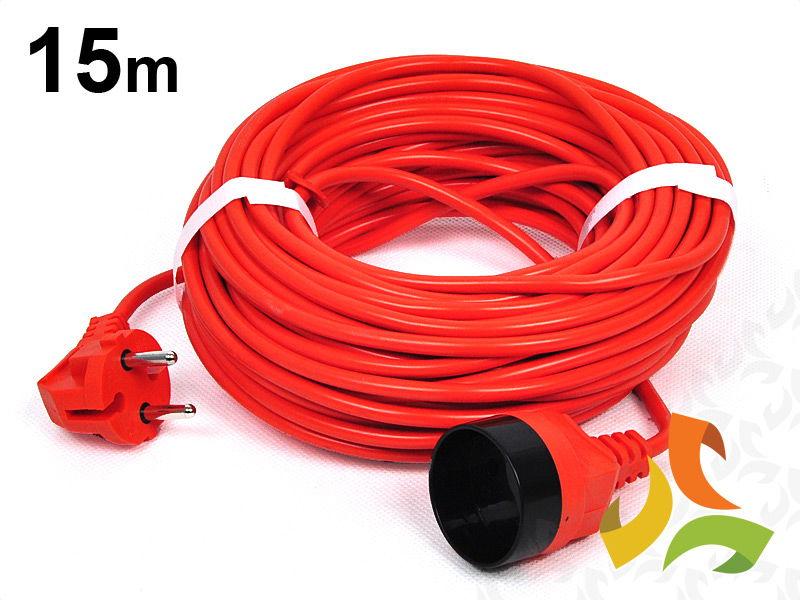 Przedłużacz kosiarkowy ogrodowy 15m 1 gniazdo 2x1mm2 PK-1015 ELGOTECH-0