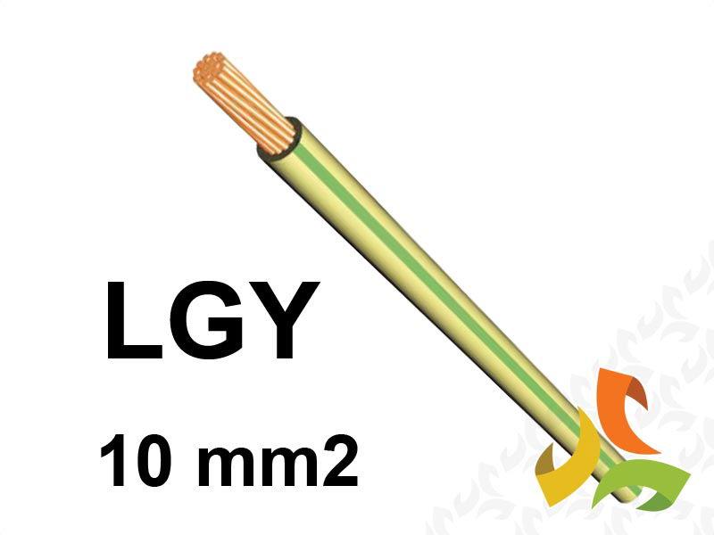 Przewód LGY 10 mm2 żółto-zielony (450/750V) jednożyłowy linka H07V-K (krążki 100m) PC0201430 EKSA