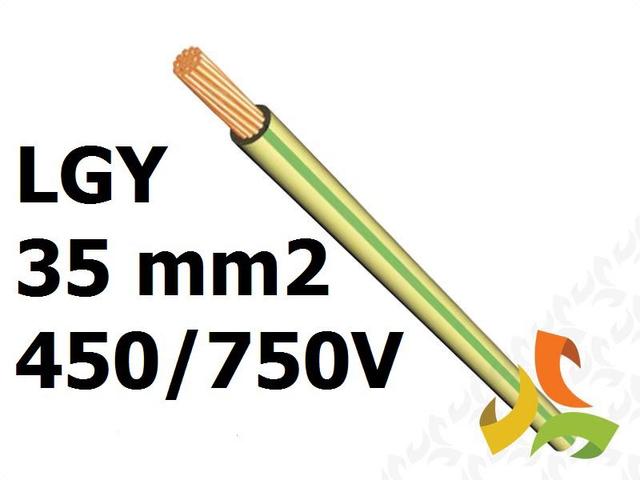 Przewód LGY 35 mm2 żółto-zielony (450/750V) jednożyłowy linka H07V-K (krążki 100m) 5907702814315 ELEKTROKABEL