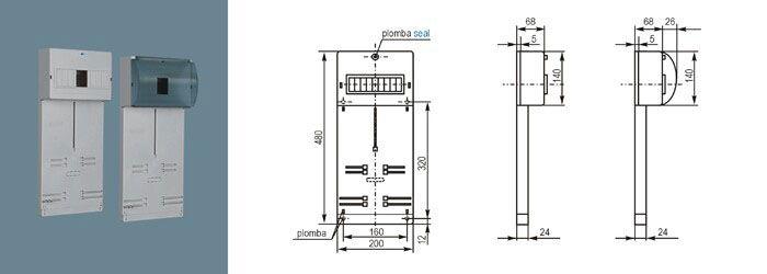 Tablica licznikowo-rozdzielcza TLR-3F (N+PE) z obudową na wyłączniki nadprądowe IP20 10.1 ELEKTRO-PLAST-3