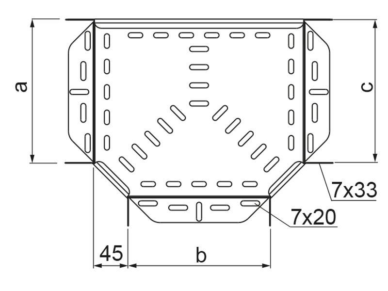 Trójnik korytka TKJ100H50 grubość blachy 1,0mm 156610 BAKS-1