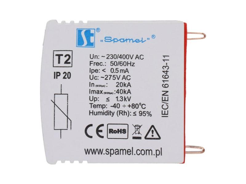 Ogranicznik przepięć Typ 2 (C) 4P 20kA 1,3kV SPMO20C 4P SPAMEL-2