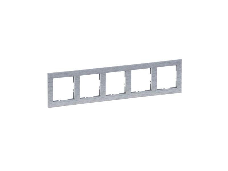 SUNO Ramka 5 pięciokrotna aluminium szczotkowane 721565 LEGRAND