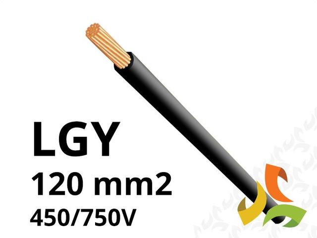 Przewód LGY 120 mm2 czarny (450/750V) jednożyłowy linka H07V-K (krążki 100m) 5907702814490 ELEKTROKABEL