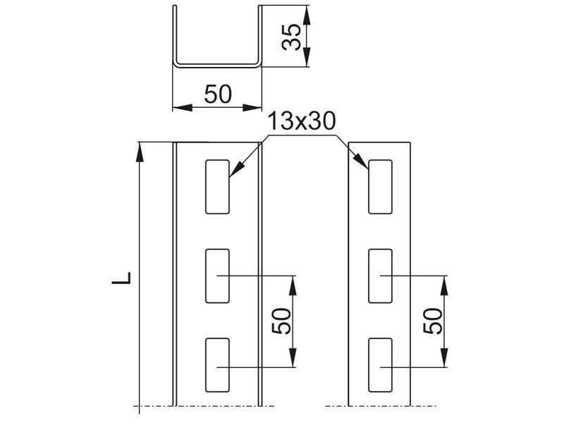 Ceownik CC50H35/1,15M 895325 BAKS-1