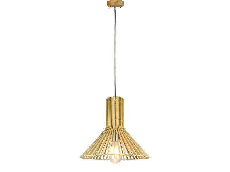 VT-3350 Lampa wisząca klosz drewno z chromowanymi dekoracjami średnica: 350 40511 V-TAC