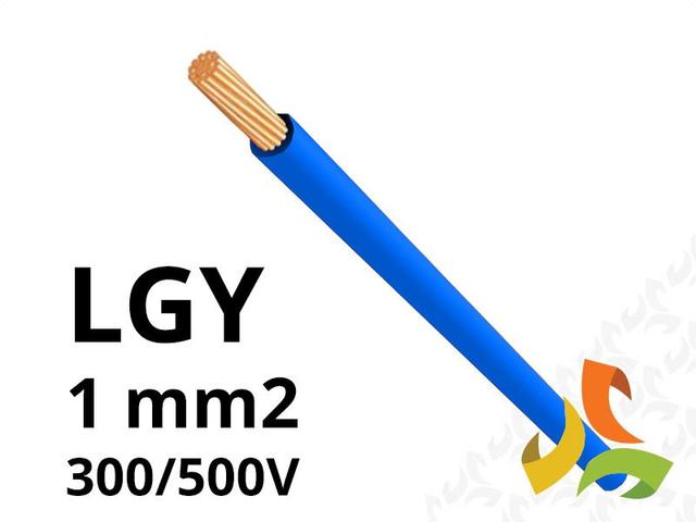 Przewód LGY 1,0 mm2 niebieski (300/500V) jednożyłowy linka H05V-K (krążki 100m) 5907702816609 ELEKTROKABEL