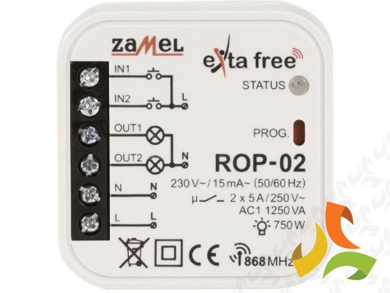 Radiowy odbiornik dopuszkowy 2-kanałowy TYP: ROP-02 EXTA FREE ZAMEL