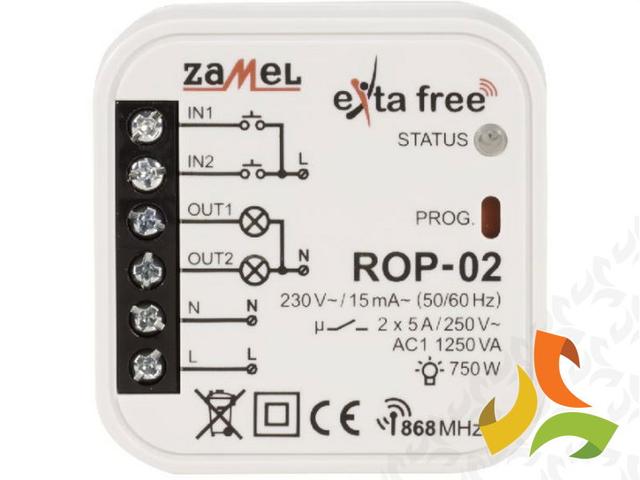 Radiowy odbiornik dopuszkowy 2-kanałowy TYP: ROP-02 EXTA FREE ZAMEL