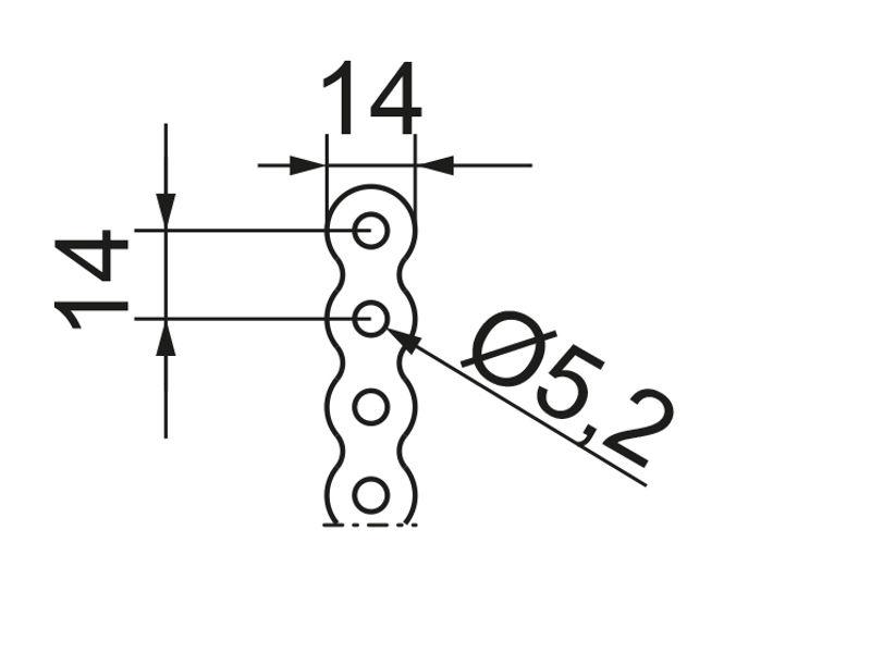 Płaskownik PTF14/25 w taśmie gr. blachy 0,8mm 641125 BAKS-1