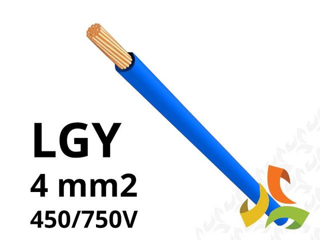 Przewód LGY 4,0 mm2 niebieski (450/750V) jednożyłowy linka H07V-K (krążki 100m) 5907702816630 ELEKTROKABEL