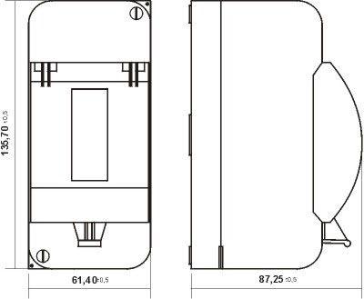 Rozdzielnica natynkowa 3 modułowa 1x3 drzwi transparentne z uziemieniem IP30 OB-3ZZK KARLIK-2