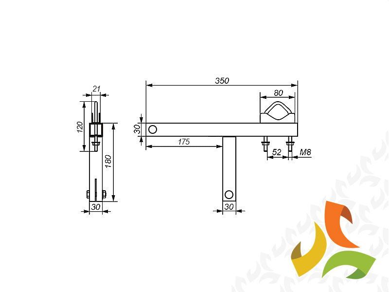 Uchwyt antenowy - obejma kominowa OK-50W13, DIPOL-1