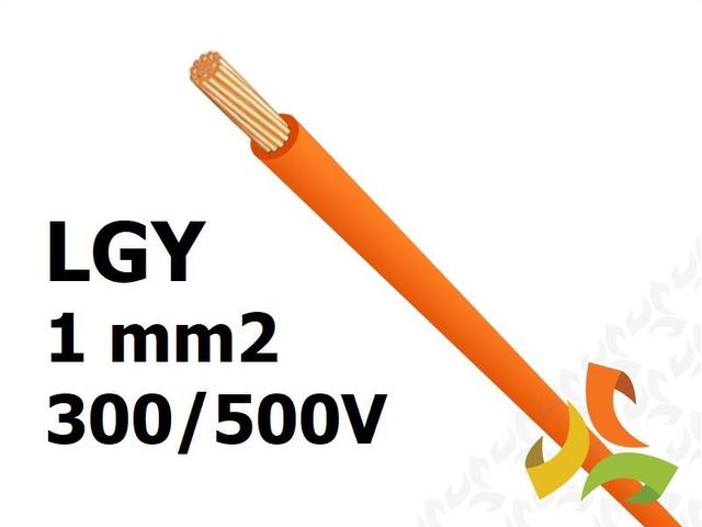 Przewód LGY 1,0 mm2 pomarańczowy (300/500V) jednożyłowy linka H05V-K (krążki 100m) 5907702813639 ELEKTROKABEL